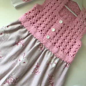 Pembe Örgülü, Çiçekli Pazen Jile ve Saç Bandı - Görsel 4