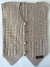 Erkeklere Özel Bej Renkli El Örgüsü Yelek