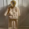 Peluş Ekru Kapüşonlu Takım - Görsel 2